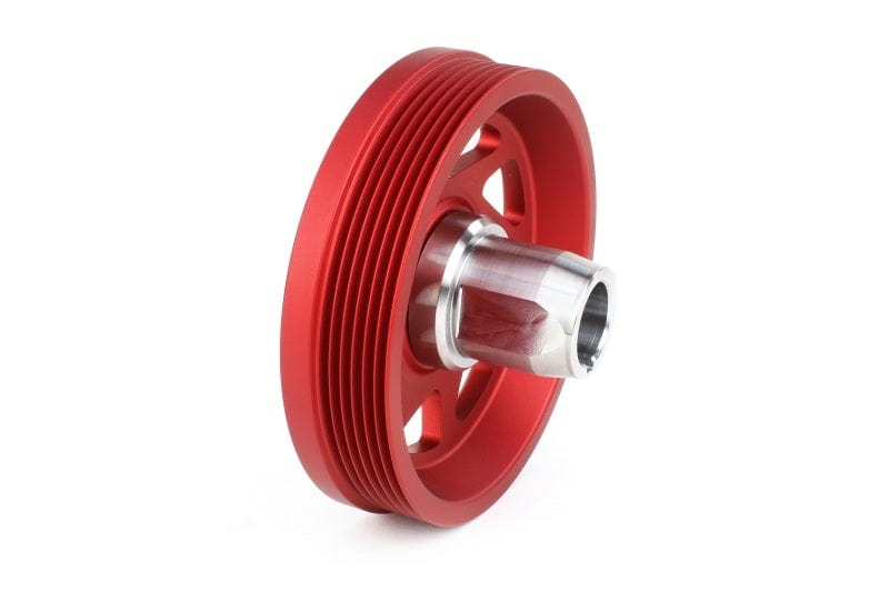 Perrin 19-21 Subaru WRX / 16-18 Forester Lightweight Crank Pulley (FA/FB Engines w/Large Hub) - Red - Two Step Performance