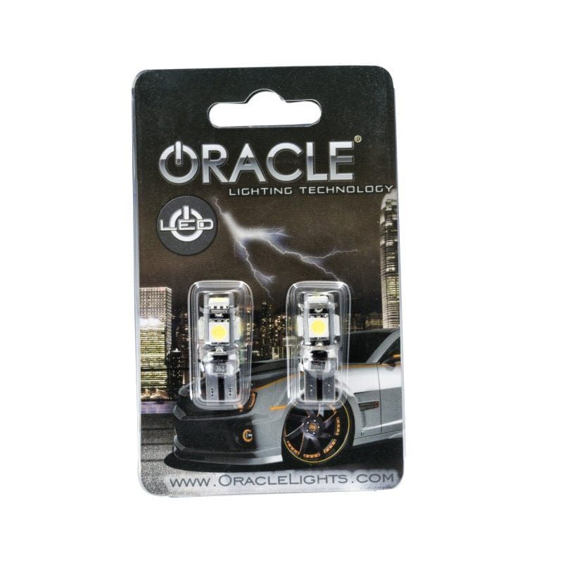 Oracle T10 5 LED 3 Chip SMD Bulbs (Pair) - Cool White - Two Step Performance