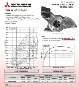 Mitsubishi MHI Stage 2 OEM Turbo Upgrade for 2017-2021 Honda Civic Type R - Two Step Performance