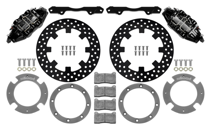 Wilwood 17-21 Can-Am X3RS Black 6-Piston Front Kit 11.25in - Drilled Rotors