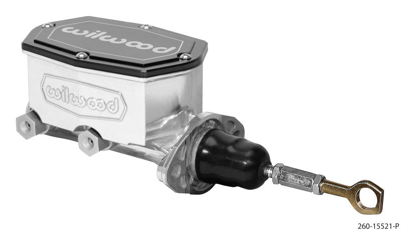 Wilwood Compact Tandem Master Cylinder - 15/16in Bore - w/Pushrod fits Mustang (Ball Burnished)