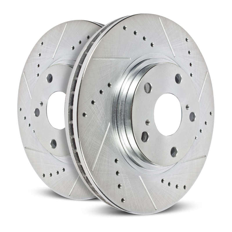 Power Stop 16-19 Honda Civic Rear Evolution Drilled & Slotted Rotors - Pair
