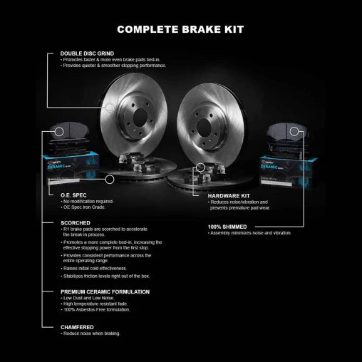 R1 eLINE Blank Rotors with CERAMIC Pads and Hardware (Non-Si)