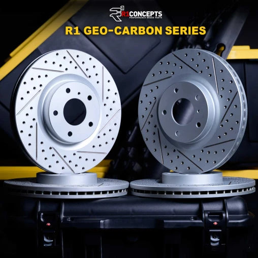 R1 GEO-Carbon Series Drilled & Slotted Brake Rotors (LX & EX-L)