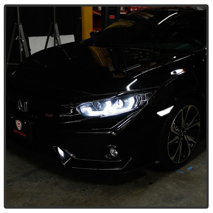 Spyder Signature Projector Headlights with LED Sequential Turn Signal for 2016+ Honda Civic - Two Step Performance