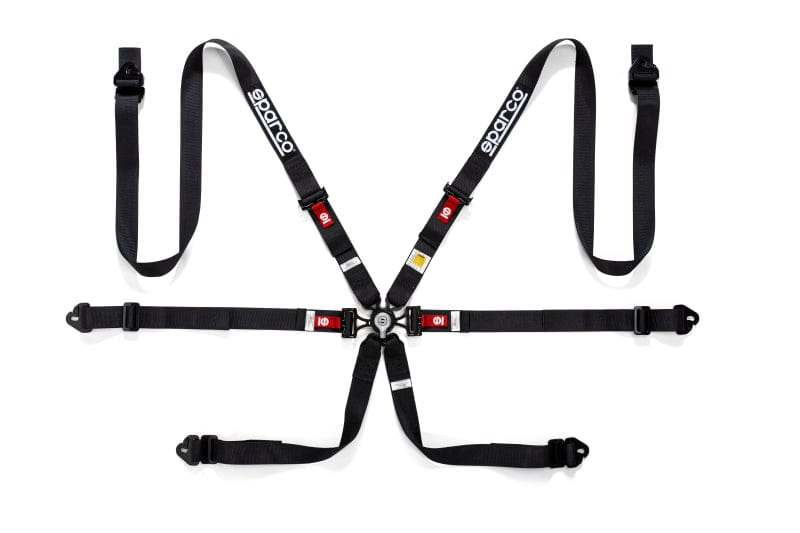 Sparco Belt PD 6 Point 2in Black Harness - Two Step Performance