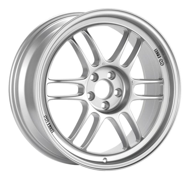 Enkei RPF1 17x9.5 5x114.3 38mm Offset 73mm Bore Silver Wheel Evo 8 & 9  *Requires Spacer* - Two Step Performance