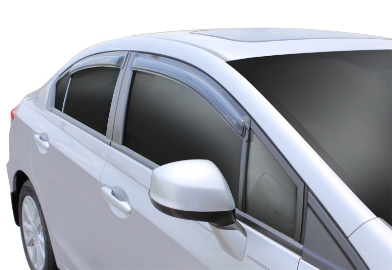 AVS 12-15 Honda Civic Ventvisor Outside Mount Window Deflectors 4pc - Smoke
