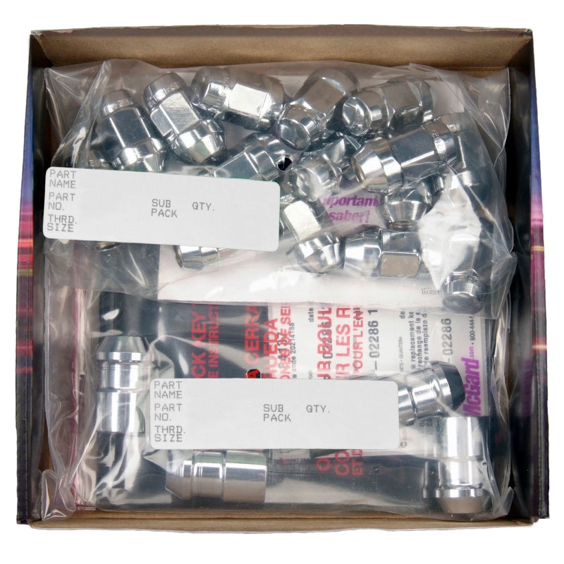 McGard 5 Lug Hex Install Kit w/Locks (Cone Seat Nut / Bulge) M12X1.5 / 3/4 Hex / 1.45in L - Chrome