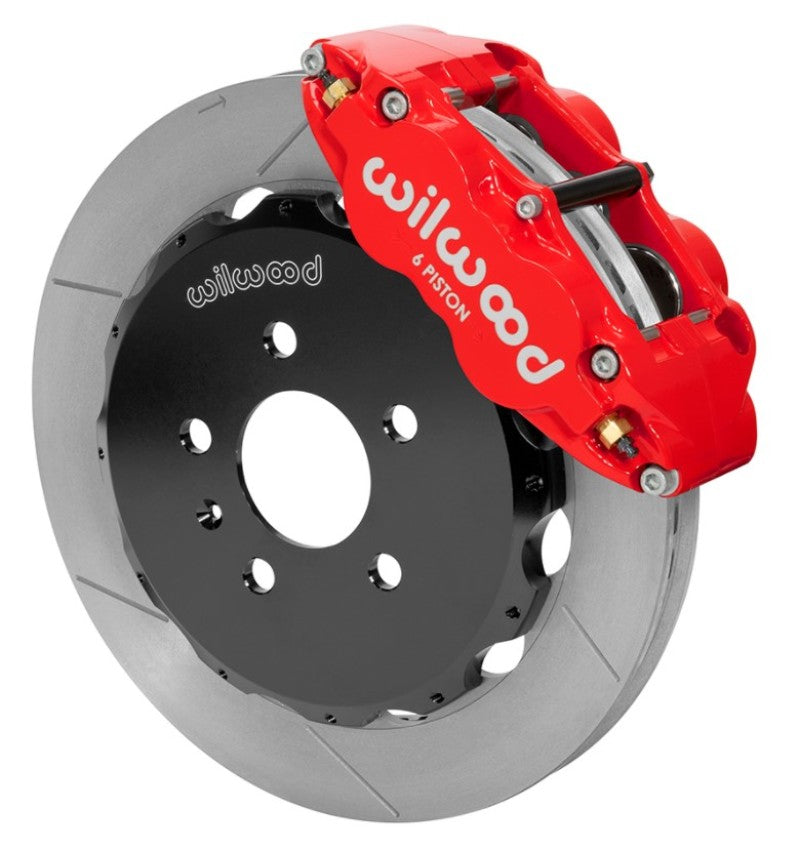 Wilwood 03-08 Audi A4 Forged Narrow Superlite 6R Front Big Brake Kit 12.88in (Red) w/ Lines