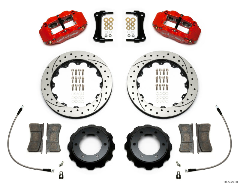 Wilwood Narrow Superlite Red 6R Front Kit 12.88in Drilled Rotor w/ Lines 05-15 Toyota Tacoma