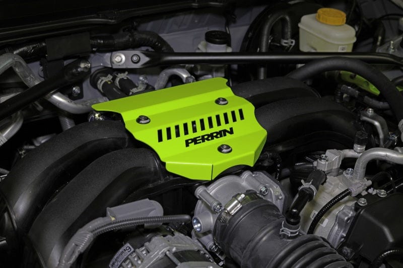 Perrin 2022+ Subaru BRZ / Toyota GR86 Engine Cover - Neon Yellow Wrinkle - Two Step Performance