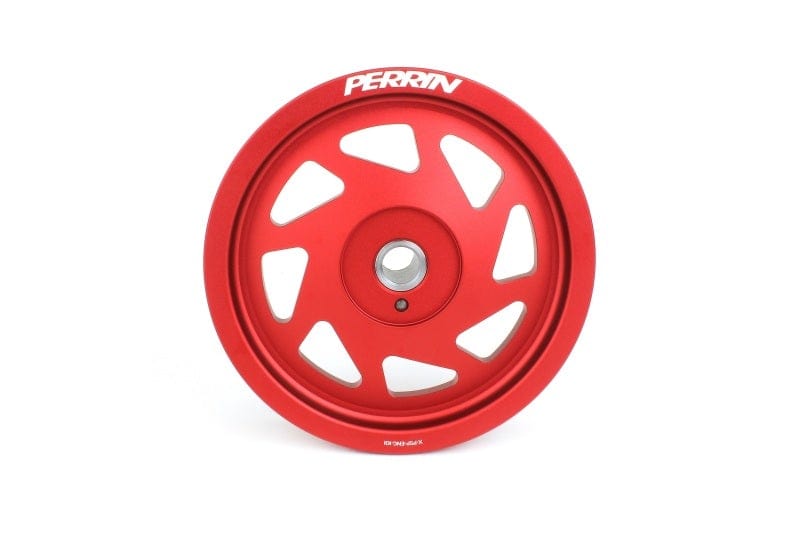 Perrin 19-21 Subaru WRX / 16-18 Forester Lightweight Crank Pulley (FA/FB Engines w/Large Hub) - Red - Two Step Performance