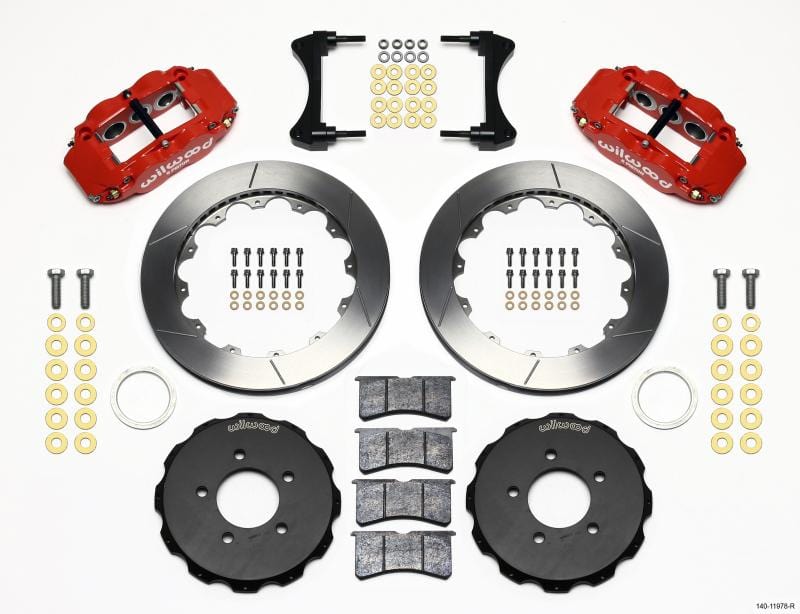 Wilwood Narrow Superlite 6R Front Hat Kit 12.88in Red 2006-Up Civic / CRZ - Two Step Performance