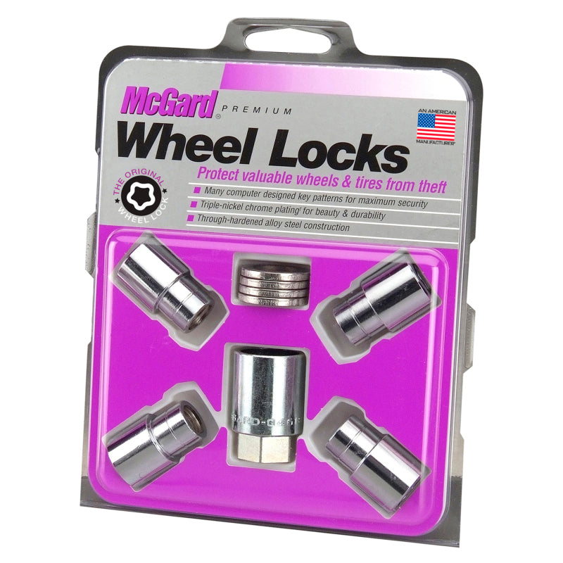 McGard Wheel Lock Nut Set - 4pk. (Reg. Shank Seat) M12X1.5 / 13/16 Hex / 1.38in. Length - Chrome