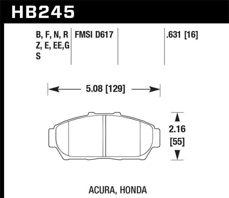 Hawk 94-01 Acura Integra (excl Type R)  HPS Street Front Brake Pads
