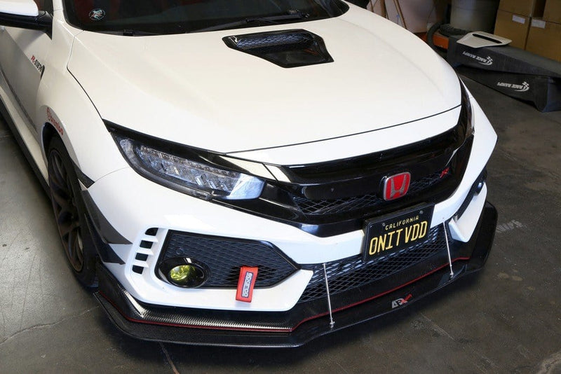 Carbon Fiber Front Bumper Canards for 2017+ Honda Civic Type R FK8 - Two Step Performance