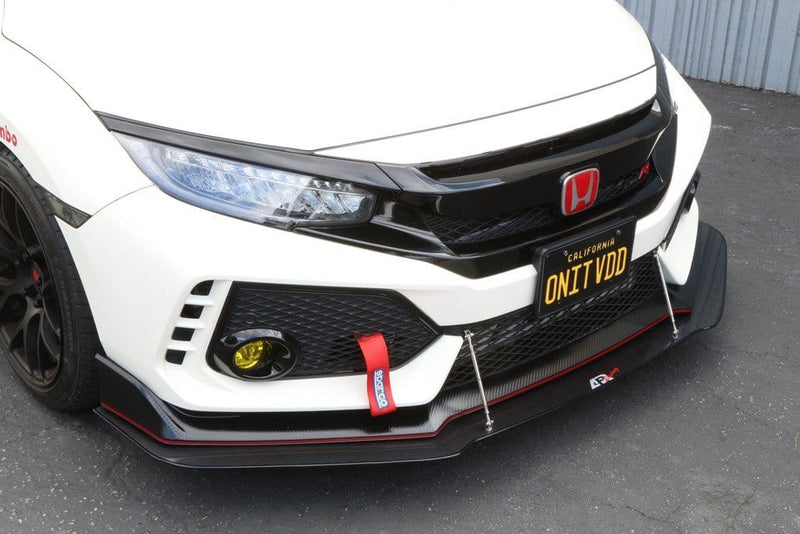 Carbon Fiber Front Wind Splitter for 2017+ Honda Civic Type R FK8 - Two Step Performance