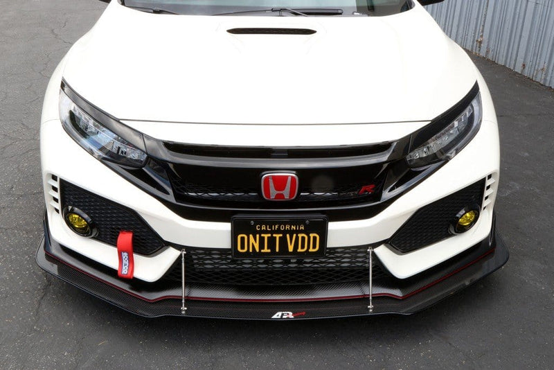 Carbon Fiber Front Wind Splitter for 2017+ Honda Civic Type R FK8 - Two Step Performance