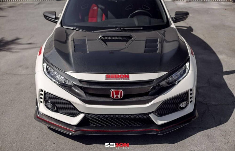 TS-Style Carbon Fiber Hood for 2017+ Honda Civic Type R FK8 - Two Step Performance