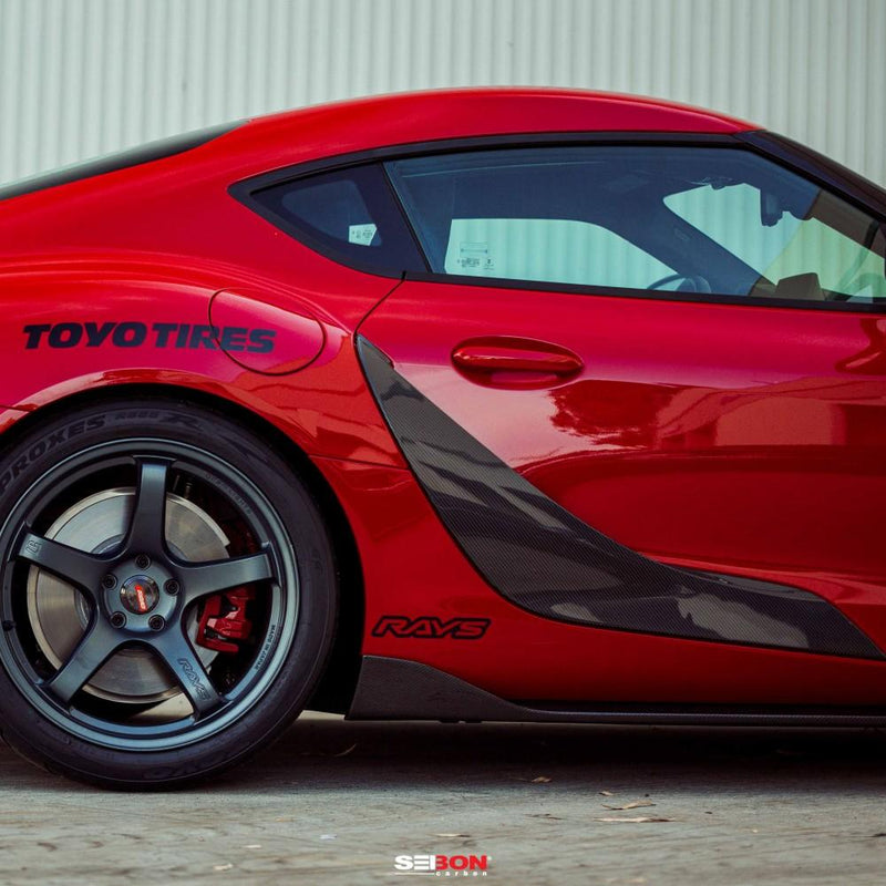 OEM-Style Carbon Fiber Side Skirts for 2020+ Toyota Supra - Two Step Performance