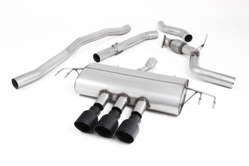 FK8 Non-Resonated (louder) Cat-Back Exhaust System with 3 X Polished Gt-100 Trims