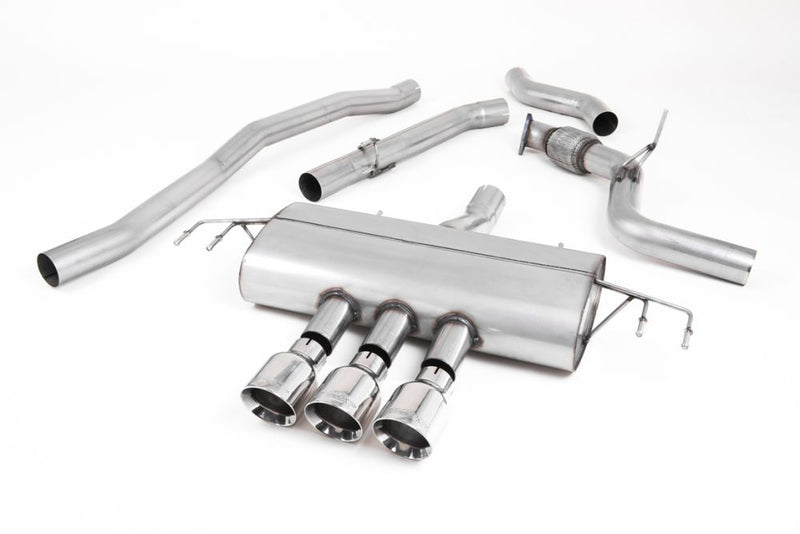 FK8 Non-Resonated (louder) Cat-Back Exhaust System with 3 X Polished Gt-100 Trims