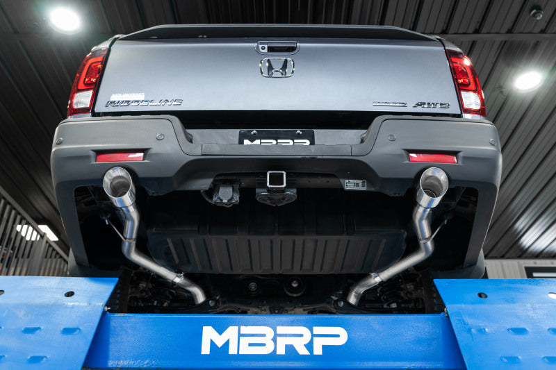 MBRP 21-22 Honda Ridgeline Aluminized Steel 2.5in Cat-Back - Dual Split Rear Exit