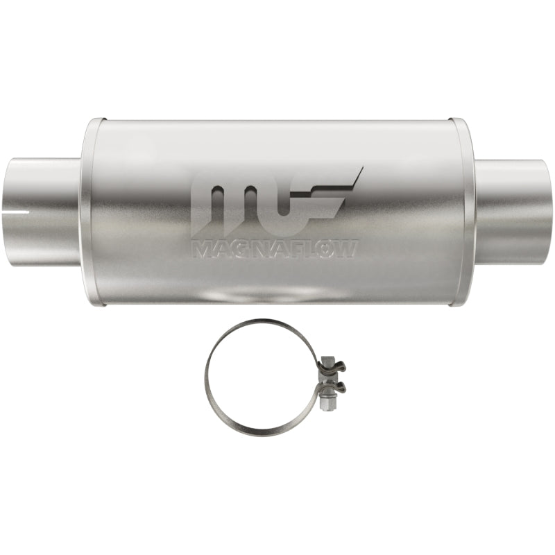 MagnaFlow Muffler Mag DSL SS 7x7x14 4in Inlet 4in Outlet