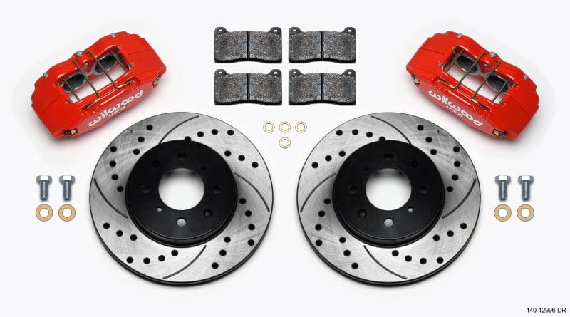 Wilwood DPHA Front Caliper & Rotor Kit Drill Red Honda / Acura w/ 262mm OE Rotor - Two Step Performance