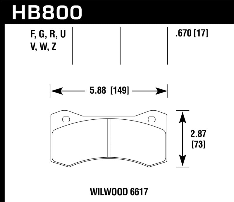 Hawk Willwood 6617 DTC-60 Race Brake Pads