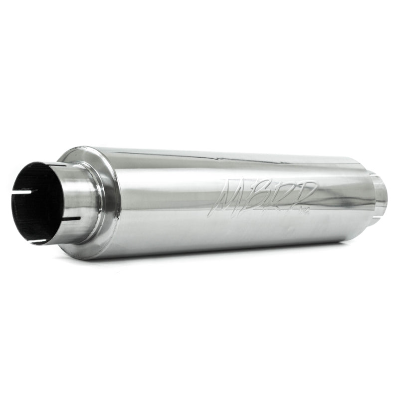 MBRP Universal Quiet Tone Muffler 4in Inlet/Outlet 24in Body 6in Dia 30in Overall T409