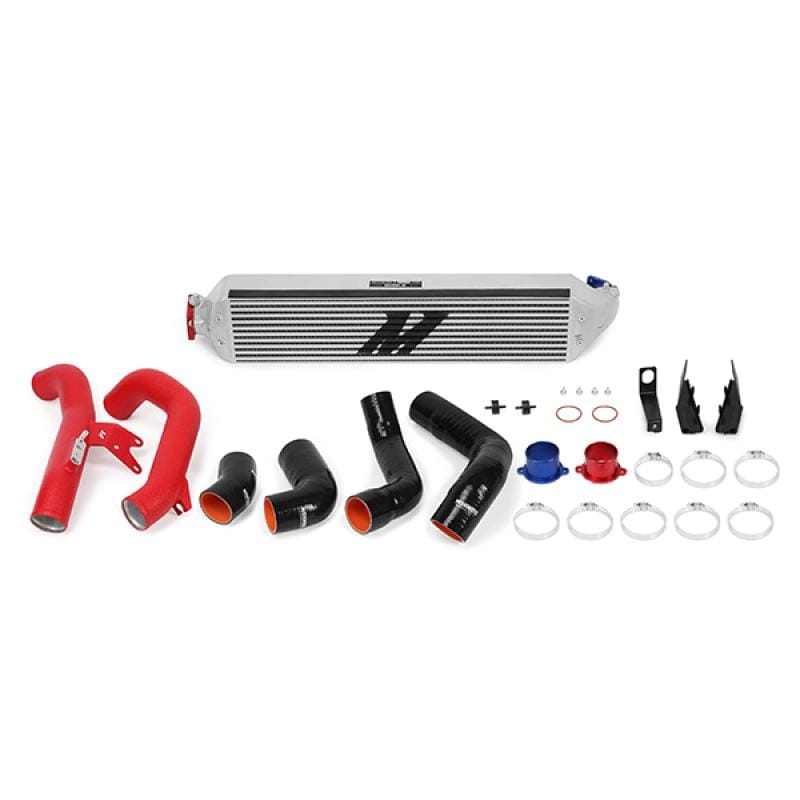 Mishimoto 2016+ Honda Civic 1.5T / 2017+ Honda Civic Si Silver Intercooler Kit w/Red Pipes - Two Step Performance