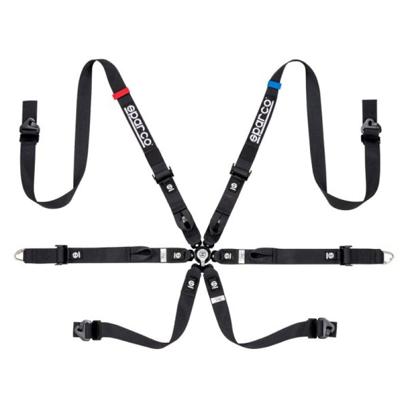 Sparco Belt Prime H7 6 Point 2in Black Harness - Two Step Performance