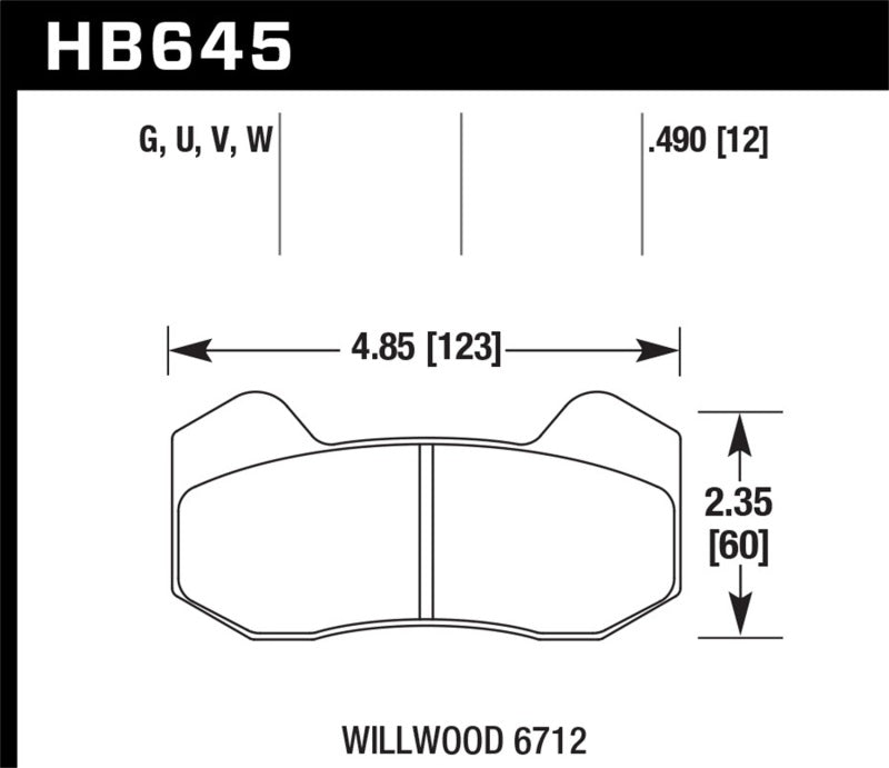 Hawk Wilwood Type 6712 DTC-60 Brake Pads