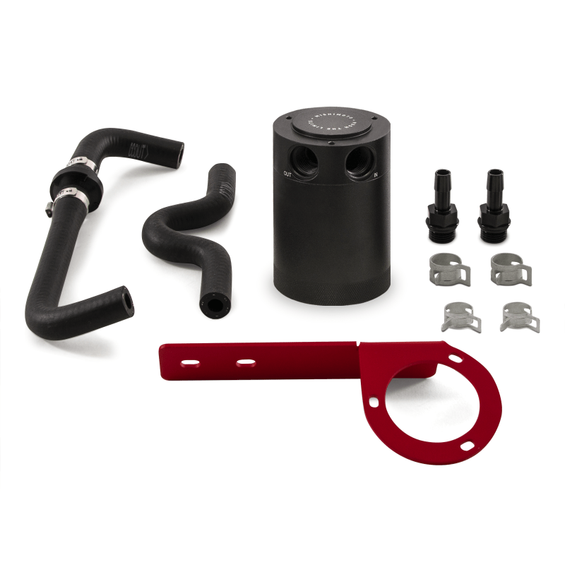 Mishimoto 2017+ Honda Civic Type R Baffled Oil Catch Can Kit - Red - Two Step Performance
