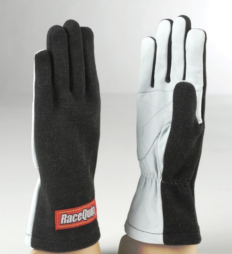 RaceQuip Black Basic Race Glove - Medium - Two Step Performance