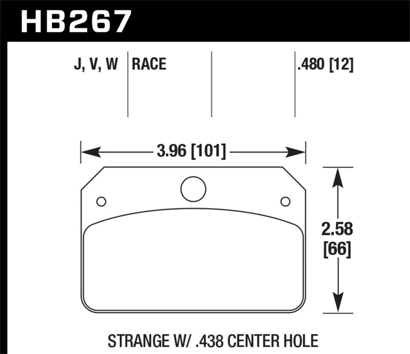 Hawk DTC-50 Brake Pads for Strange Caliper w/ 0.438in Center Hole