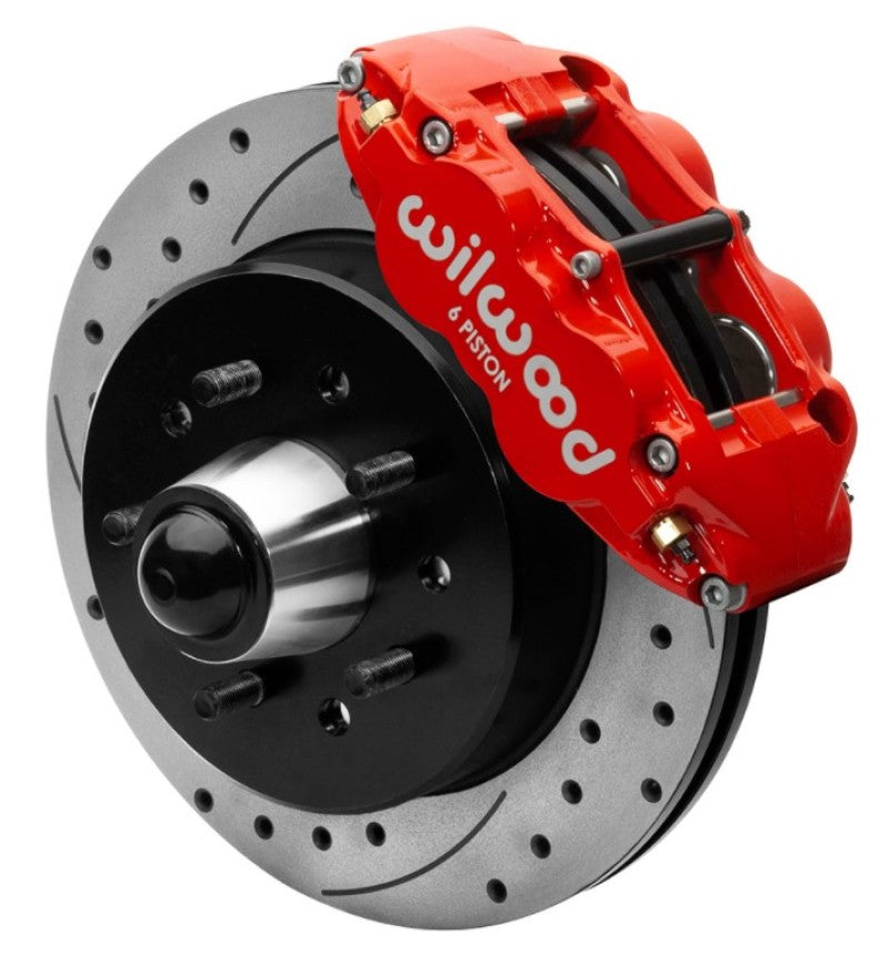 Wilwood Forged Narrow Superlite 6R Front Big Brake Kit 12.19in Drilled Rotors 88-98 C1500 - Red
